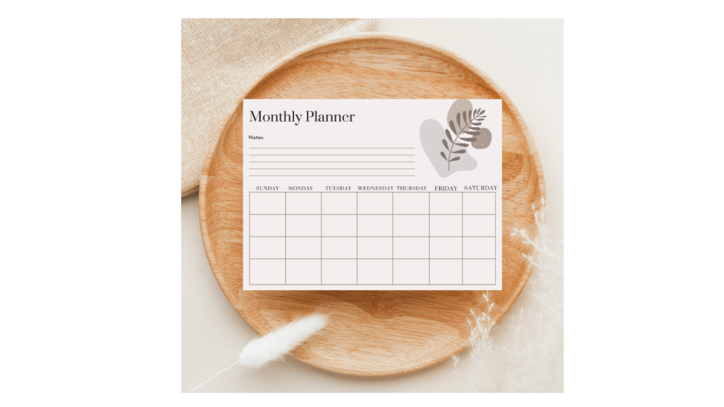 Digital One Month Planner